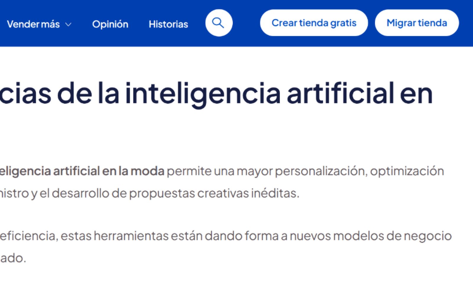 Preview visual del caso CTA para migrar tiendas