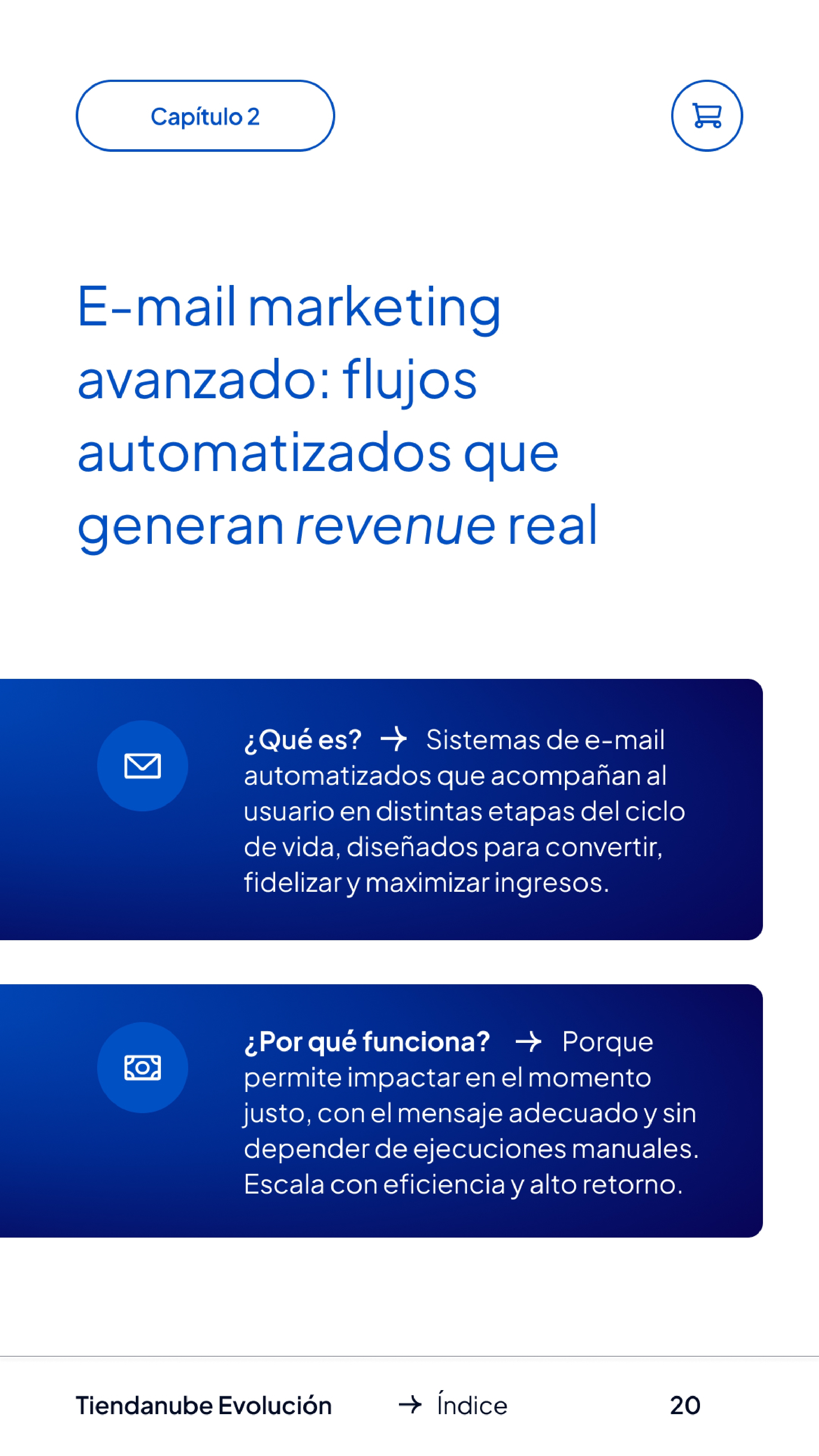 Página del playbook de estrategias con capítulo sobre e-mail marketing avanzado